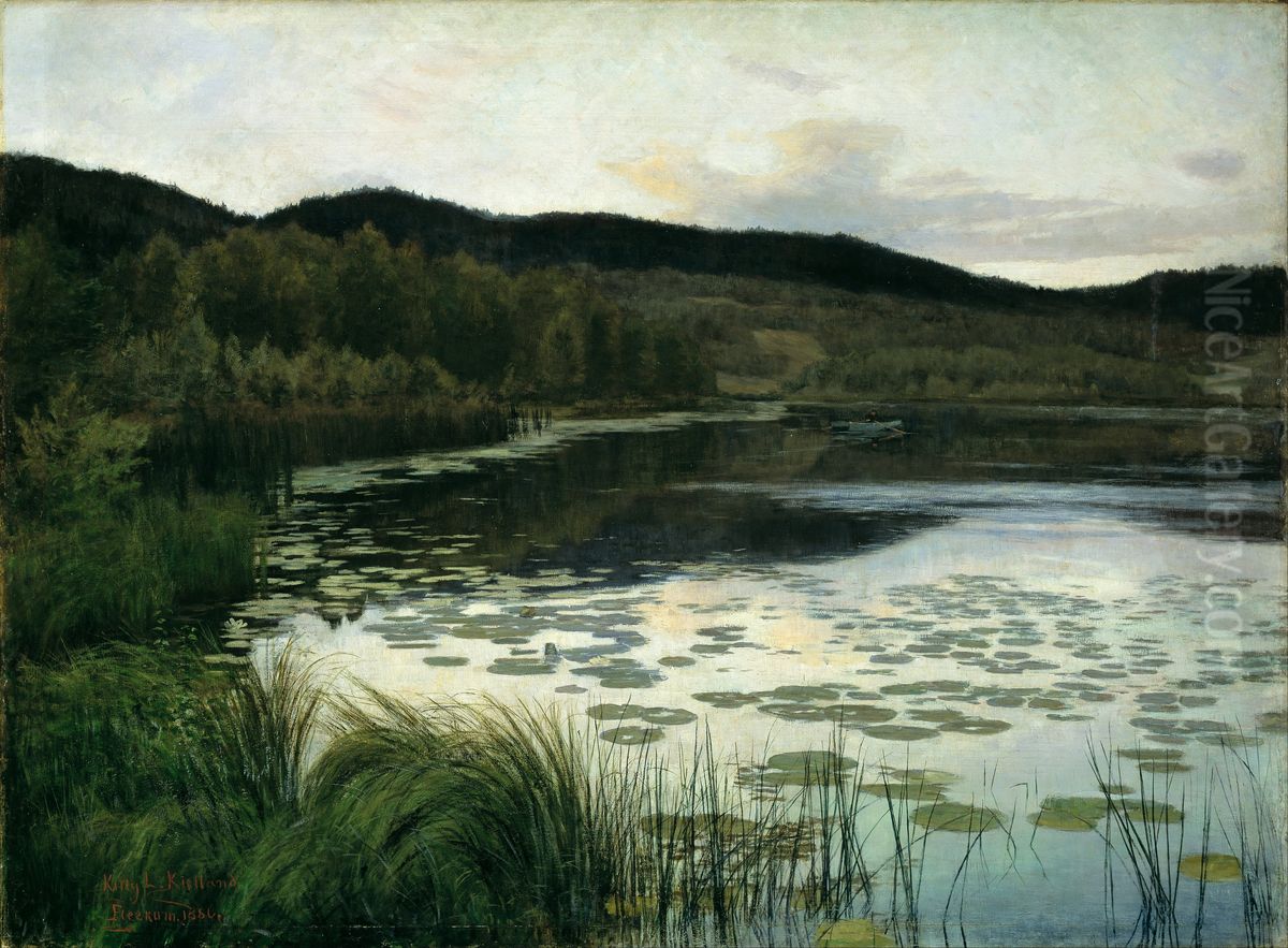 Summer Night Oil Painting by Kitty Lange Kielland