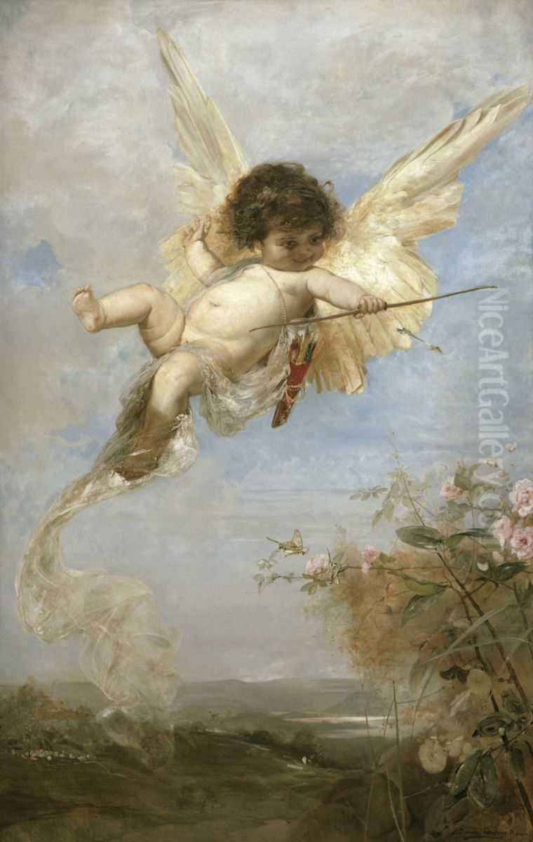 Cupid Oil Painting by Julius Johann Ferdinand Kronberg