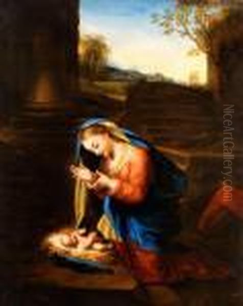 Madonna Mit Kind Oil Painting by Antonio Allegri da Correggio