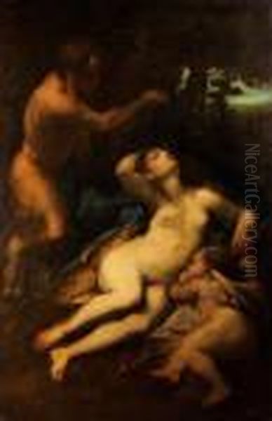 Jupiter Und Antiope Oil Painting by Antonio Allegri da Correggio