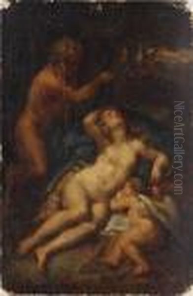 Zeus And Antiope Oil Painting by Antonio Allegri da Correggio