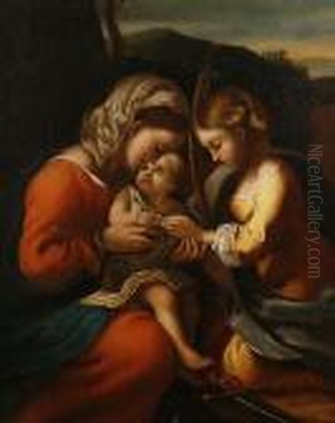 The Mystic Marriage Of Saint Catherine Ofalexandria Oil Painting by Antonio Allegri da Correggio