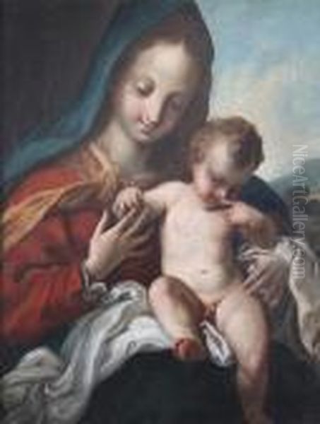Madonna And Child Oil Painting by Antonio Allegri da Correggio