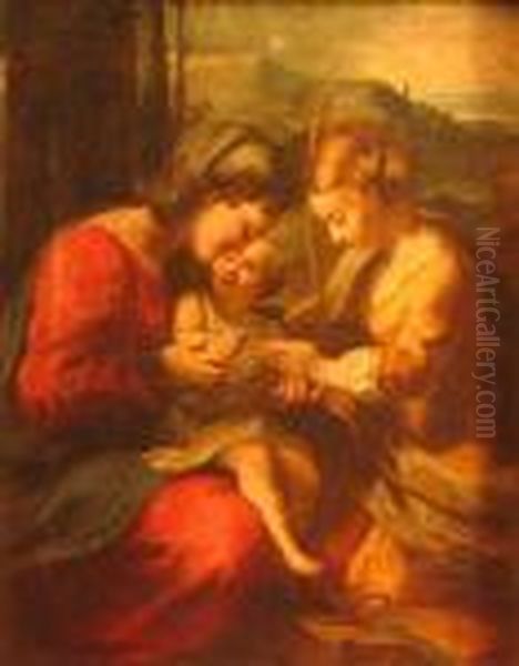 The Mystic Marriage Of Saint Catherine Oil Painting by Antonio Allegri da Correggio