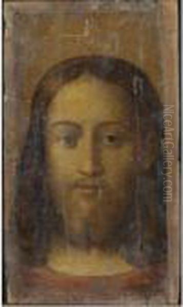Volto Di Cristo Oil Painting by Antonio Allegri da Correggio
