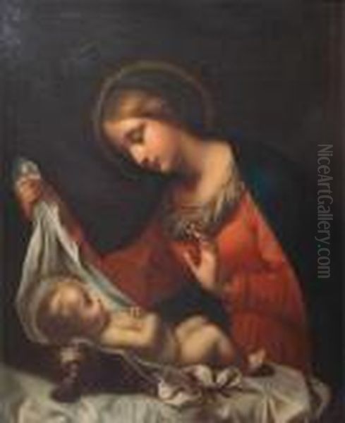Madonna And Child Oil Painting by Antonio Allegri da Correggio