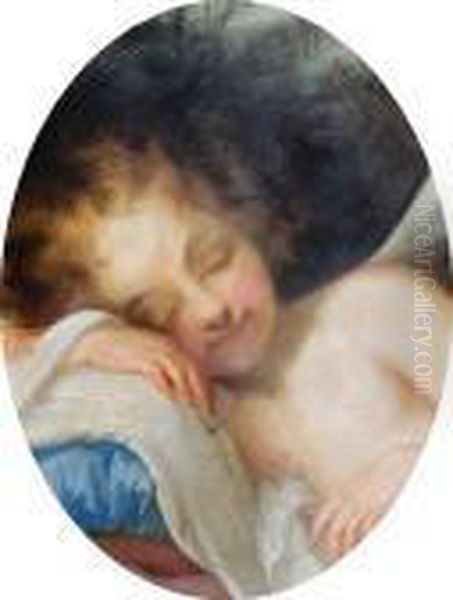 Cupid Sleeping Oil Painting by Antonio Allegri da Correggio