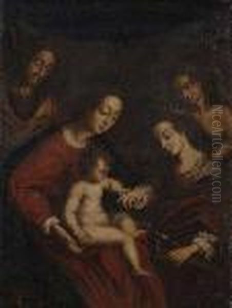 Desposorios Misticos De Santa Catalina Oil Painting by Antonio Allegri da Correggio