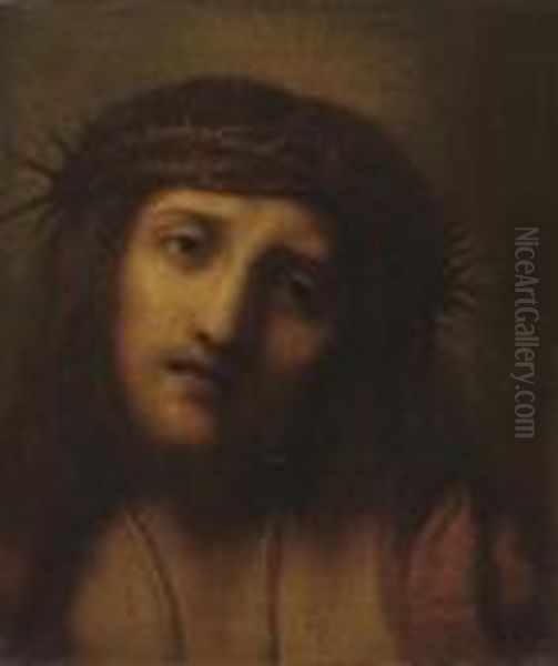 Christ Crowned With Thorns Oil Painting by Antonio Allegri da Correggio