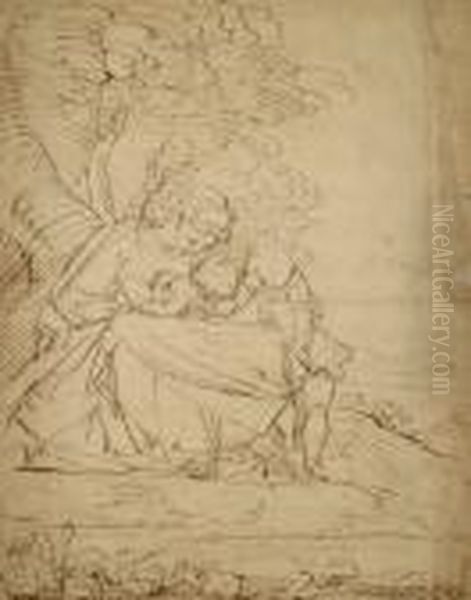 The Madonna And Child With St John Oil Painting by Antonio Allegri da Correggio