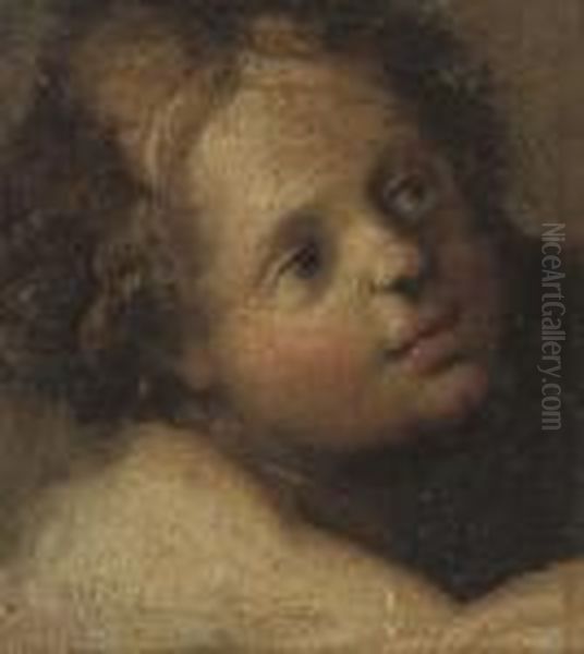 Head Of A Putto Oil Painting by Antonio Allegri da Correggio