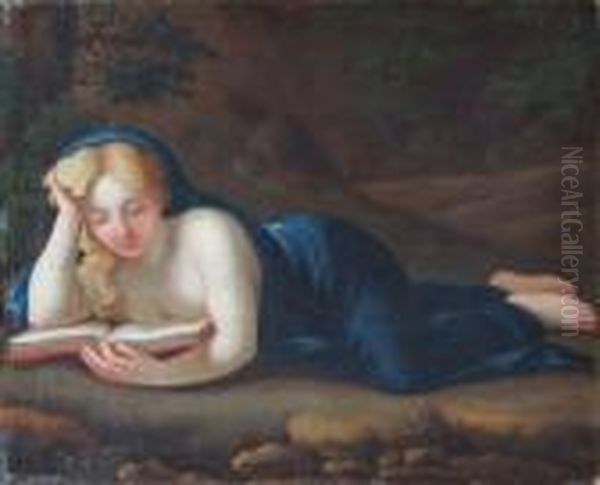Readingmagdalene Oil Painting by Antonio Allegri da Correggio