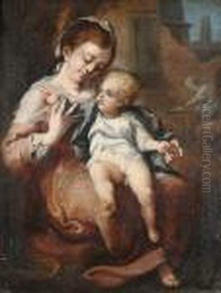 The Madonna Of The Basket Oil Painting by Antonio Allegri da Correggio