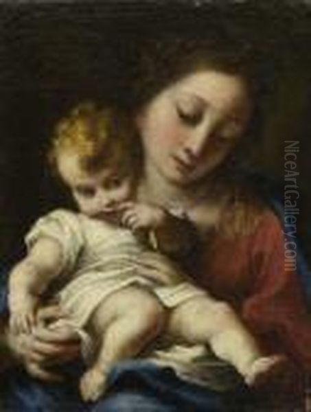Maria Mit Dem Kind. Oil Painting by Antonio Allegri da Correggio