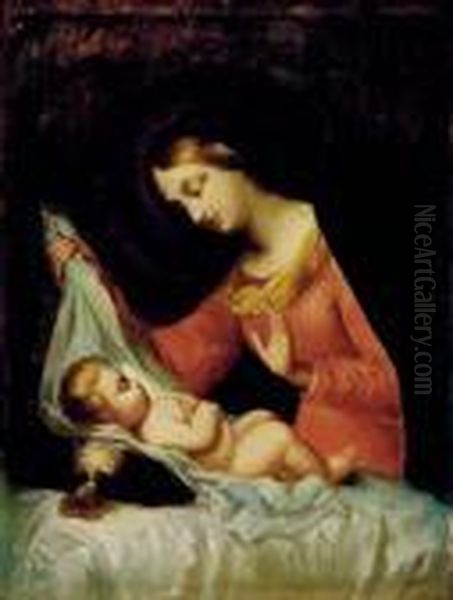 Madonna And Child Oil Painting by Antonio Allegri da Correggio