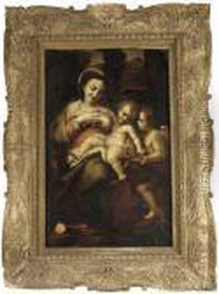 The Madonna And Child With The Infant Saint John The Baptist ('madonna Della Latte') Oil Painting by Antonio Allegri da Correggio