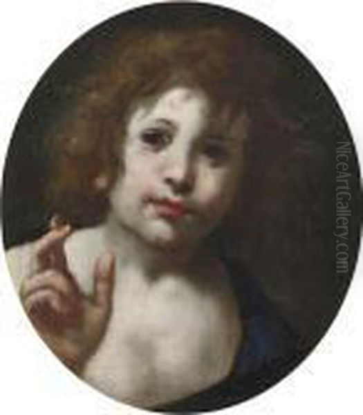 Bildnis Eines Knabens Mit Braunem Haar. Oil Painting by Antonio Allegri da Correggio