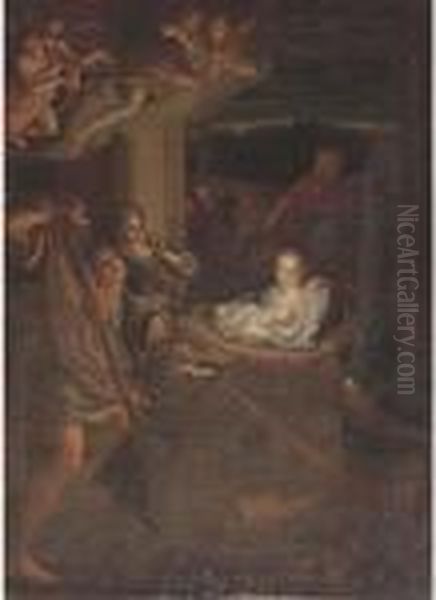 The Adoration Of The Shepherds Oil Painting by Antonio Allegri da Correggio