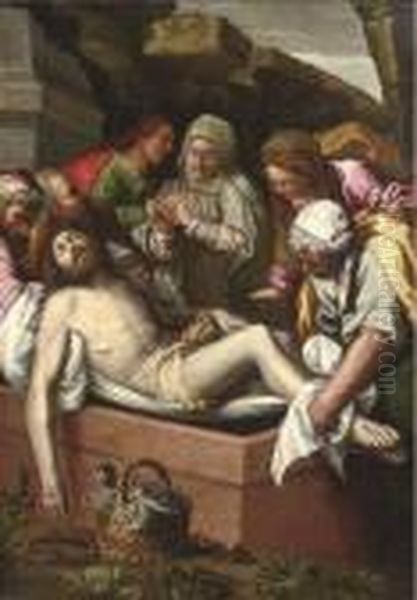 The Entombment Of Christ Oil Painting by Antonio Allegri da Correggio
