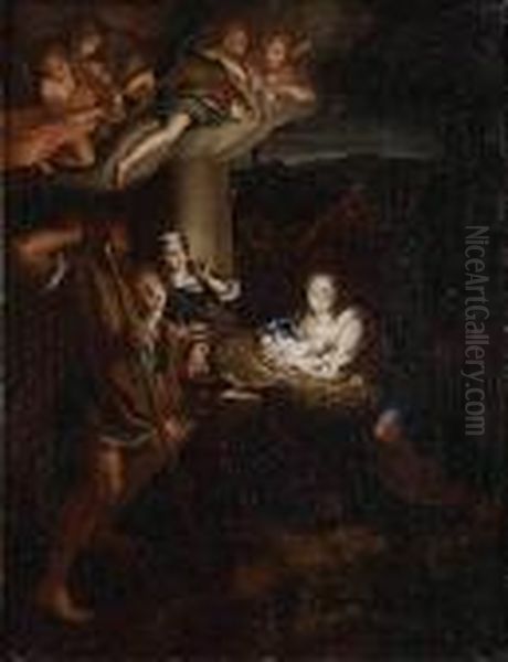 Adoracion De Los Pastores Oil Painting by Antonio Allegri da Correggio