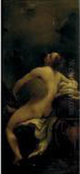 Jupiter And Io Oil Painting by Antonio Allegri da Correggio