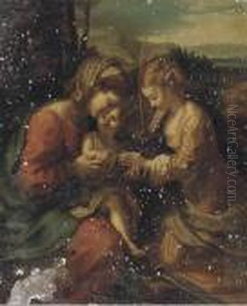 The Mystic Marriage Of Saint Catherine Oil Painting by Antonio Allegri da Correggio