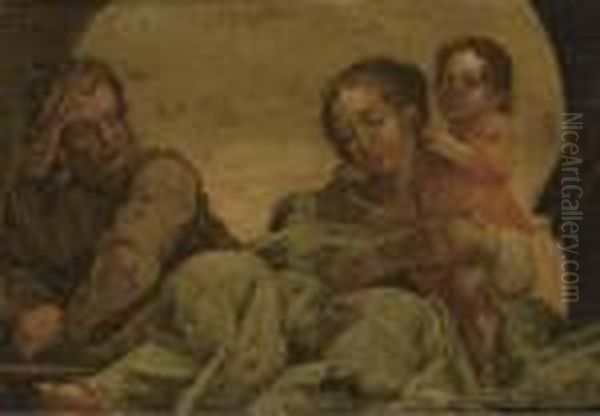 The Rest On The Flight Into Egypt Oil Painting by Antonio Allegri da Correggio