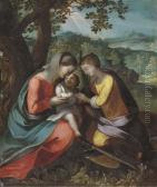 The Mystic Marriage Of Saint Catherine Of Alexandria Oil Painting by Antonio Allegri da Correggio
