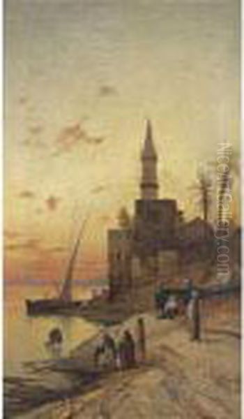 On The Banks Of The Nile Oil Painting by Hermann David Solomon Corrodi
