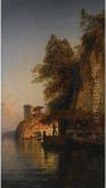 Afternoon By The Sea Oil Painting by Hermann David Solomon Corrodi