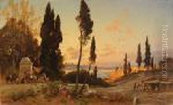 Veduta Di Istanbul Dal Cornod'oro Oil Painting by Hermann David Solomon Corrodi