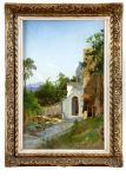 Scorcio Di Capri Oil Painting by Hermann David Solomon Corrodi