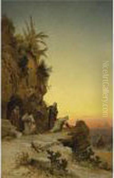 The Ambush Near Giza Oil Painting by Hermann David Solomon Corrodi