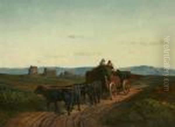 Ride Home After Field Work Oil Painting by Hermann David Solomon Corrodi