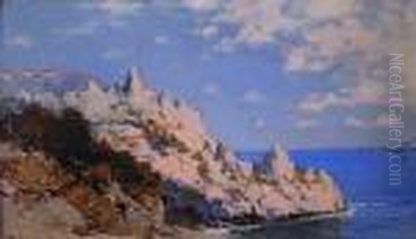 Marina Oil Painting by Hermann David Solomon Corrodi