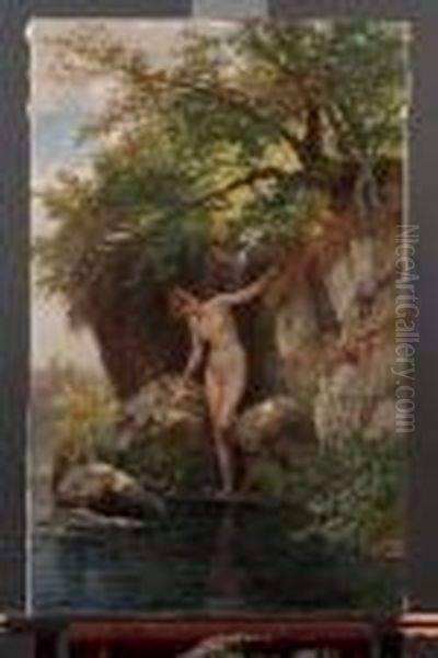 La Bagnante Oil Painting by Hermann David Solomon Corrodi