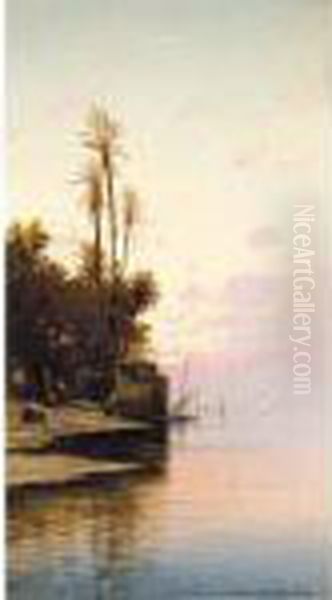 By The Nile Oil Painting by Hermann David Solomon Corrodi