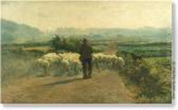 Herkomst:galerie Georges Giroux 
Met Titel '... L'aube' Etiket Gescheurd.antwerpen Galerij Guillaume 
Campo, Tentoonstelling Nr 164. Oil Painting by Frans Courtens