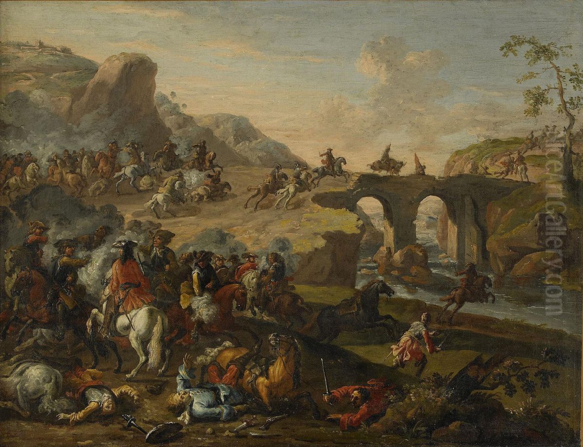 Bataljscen Oil Painting by Jacques Courtois