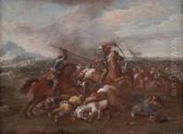 Reitergefecht Oil Painting by Jacques Courtois