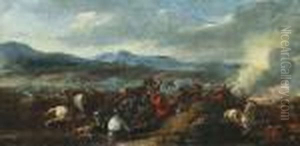 Tillskriven Oil Painting by Jacques Courtois