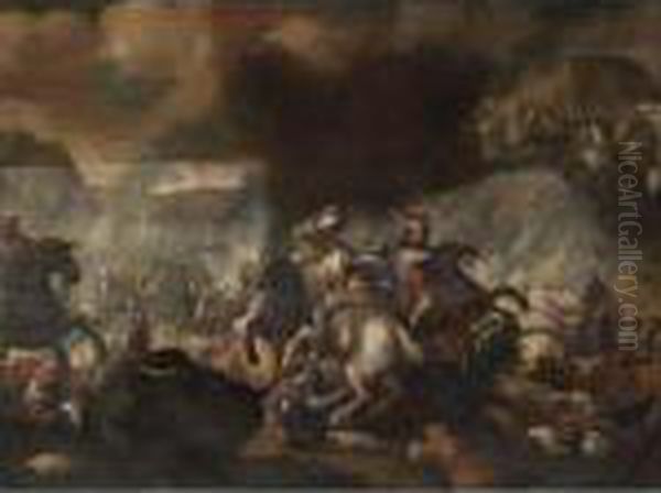 Battle Scene Oil Painting by Jacques Courtois