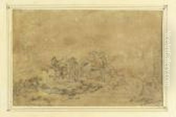 Scene De Bataille Oil Painting by Jacques Courtois