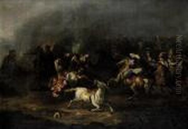 Reitergefecht Oil Painting by Jacques Courtois