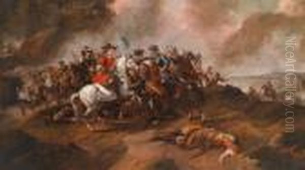 Einreitergefecht Zwischen Christen Und Osmanen Oil Painting by Jacques Courtois