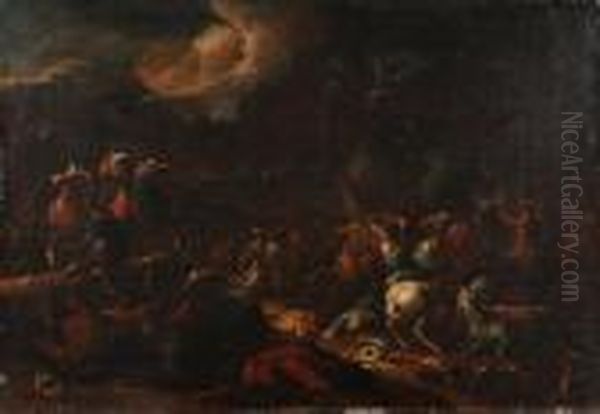 Scena Di Battaglia Oil Painting by Jacques Courtois