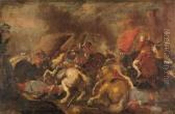 Contre Les Turcs Oil Painting by Jacques Courtois