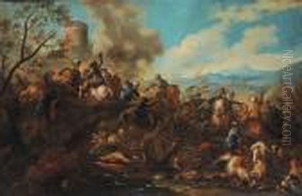 Scena Di Battaglia Oil Painting by Jacques Courtois