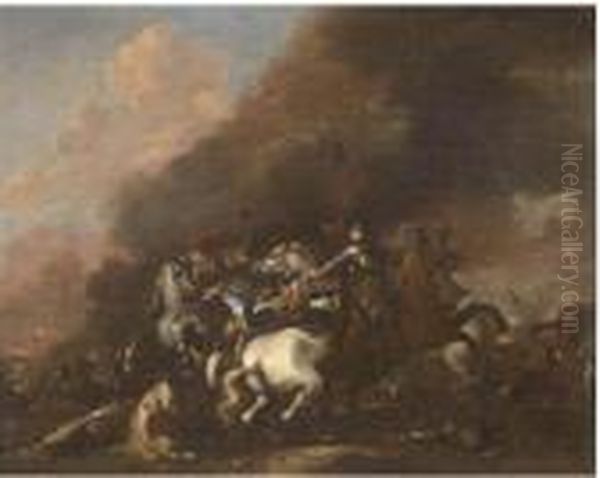 Scena Di Battaglia Oil Painting by Jacques Courtois