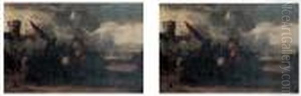 Chocs De Cavalerie Oil Painting by Jacques Courtois